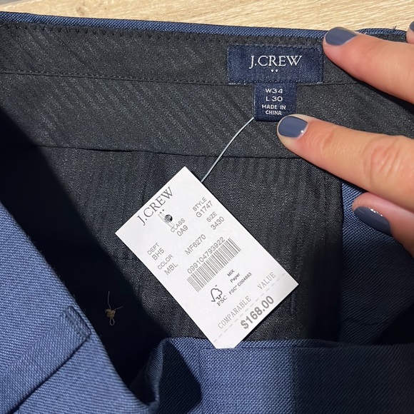 J CREW Marina blue Thompson suit pants in worsted wool - Picture 6 of 8